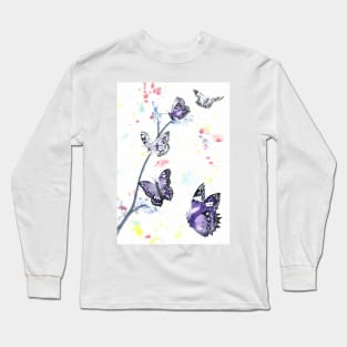 Purple Butterflies Long Sleeve T-Shirt